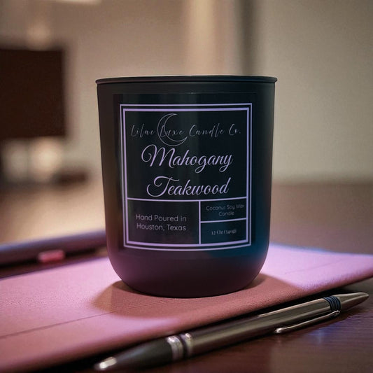 Mahogany Teakwood Candle: Earthy, Bold, Luxe Soy Wax